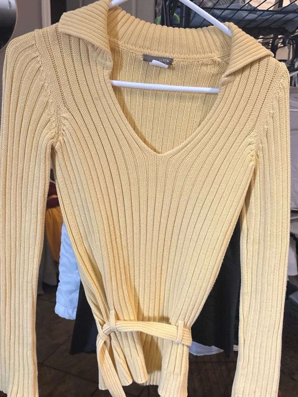 J. Crew Sunny Yellow Ribbed Crewneck Sweater